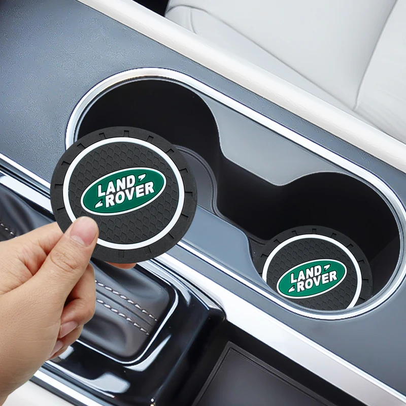 

2pcs Car Accessories Water Coffee Cup Coaster Non Slip Pads For Land Rover Discovery 3 4 Sport Defender n2 Freelander 1 2 Evoque