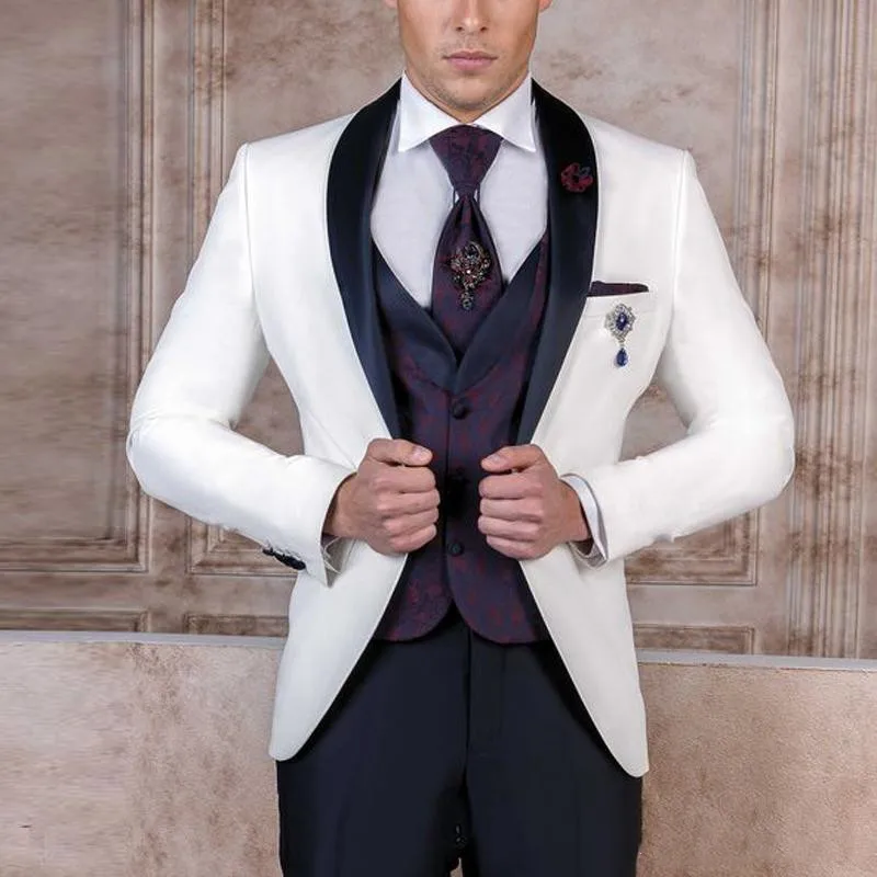 Красивые смокинги для жениха из смесовой шерсти мужское свадебное платье
