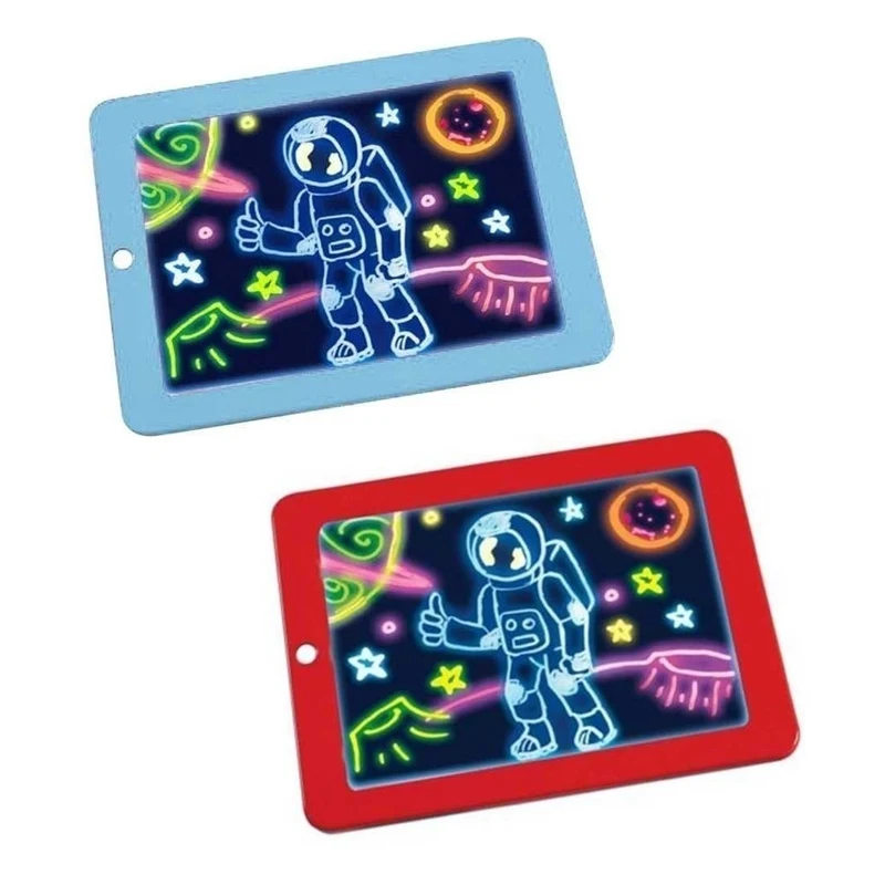 

3D Magic Drawing Pad Interesting Cartoon Template Student LED Artboard Graffiti Painting Handwriting Pad Learning Tool