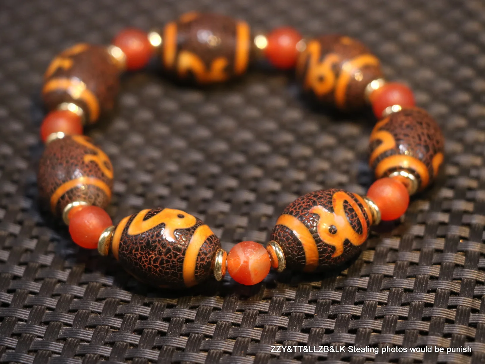 Тибетский Старый Агат Super Energy вены дракона богатство Бог тотем бусины дзи