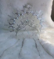 lolita angel madonna halo headdress tiara silver aperture crown headband bead chain hair hoop handmade hair ornaments