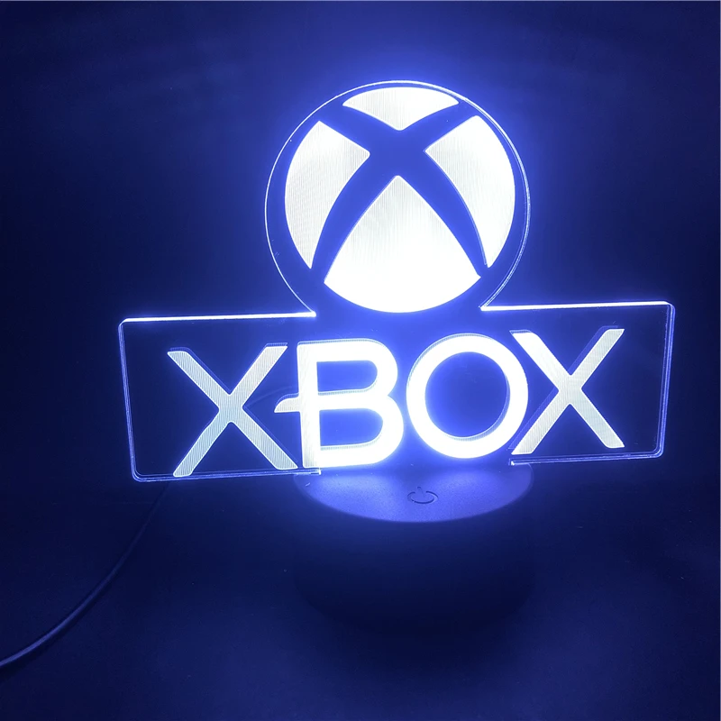 

XBOX Gamer Logo 3D Acrylic Led 7/16 Colour Night Light Table Lamp Gift Touch 3d Lamp Fo Christmas Birthday Decoration Gift