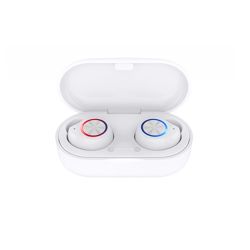 TWS беспроводные наушники, Bluetooth наушники 5,0, сенсорное управление, наушники с микрофонами, гарнитура, шумоподавление, Hi-Fi стерео - Цвет: White