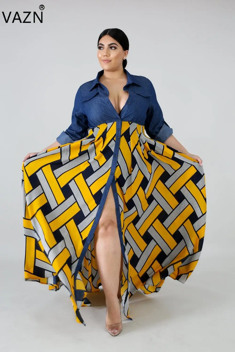 Новинка 2019 Осеннее сексуальное женское Красное Желтое длинное платье с длинным