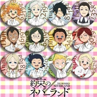 12pcsset the promised neverland badge broochs emma norman ray gilda anna phil brooch medal metal round brooch pin 58mm