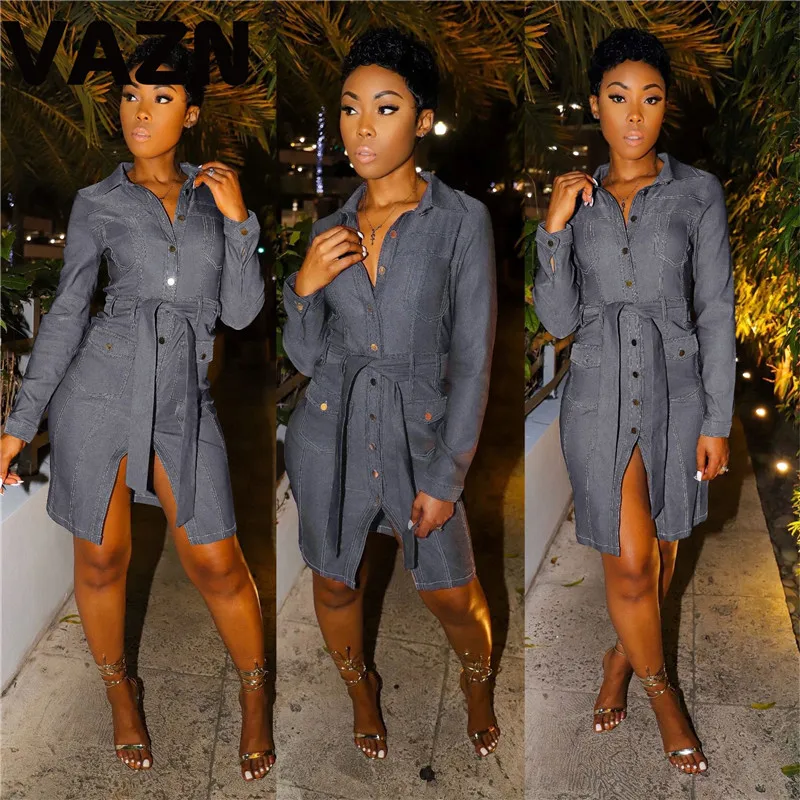 VAZN 2020 Весна Новые однотонные пикантные женские облегающие мини-платья Женская