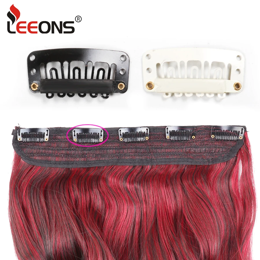 Leeons Wholesale Black White Brown Snap Clips 20Pcs Metal Clips Hair Extension Wig cap accessories Clips For Hair Bangs Comb images - 6