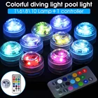 Водонепроницаемый Многоцветный погружной светодиодный подводный светильник, ночник для ВАЗ, мисок, аквариумов, с аккумулятором, IP68