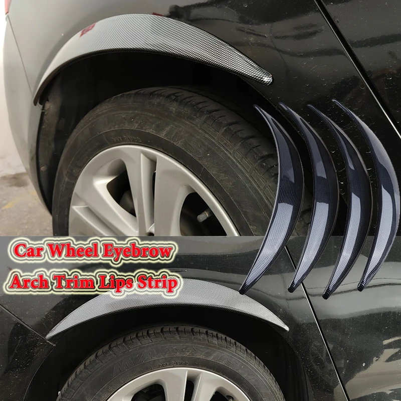 

Decorative Car Wheel Eyebrow Arch Trim Lips Strip Chrome Silver Automobile Exterior Decoration Sticker Carbon Fiber Pattern