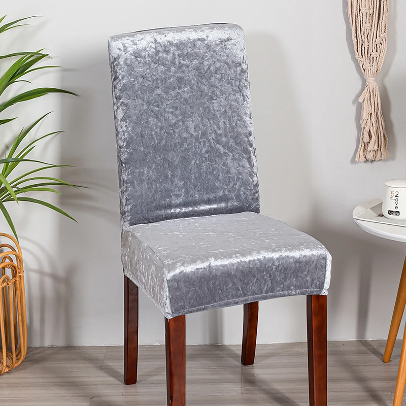 

2021 NEW Shiny Velvet Chair Cover Spandex Elastic Soft Chair Slipcover Dining Room Chair Case For Kitchen Wedding Banquet