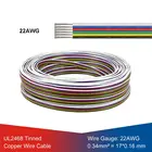 5 рулон Соединительный кабель для светодиодной 100 м 0.34mm2 6pin UL2468 22 калибра Луженая Медь AWG электрический провод для RGBW WW КТ для светодиодов ленточный кабель