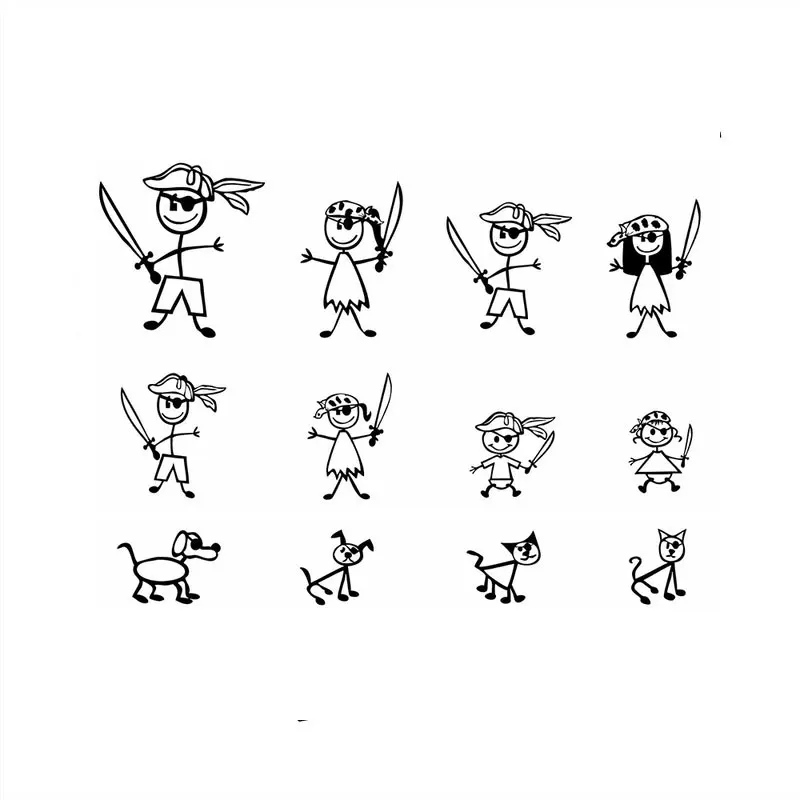 

Stick Figure My Family & Pet Dog Cat Sticker for Car Window Bumper Vinyl Decal