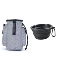 outdoor portable waist pack food snack pack with pet bowl training pack dog carrier backpack stuff multifunction bag