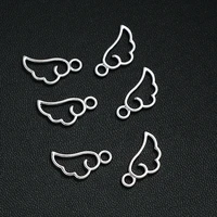 40pcslots 10x17mm antique silver plated mini angel wing charms fairy pendants fashion talismans jewelry supplementary material