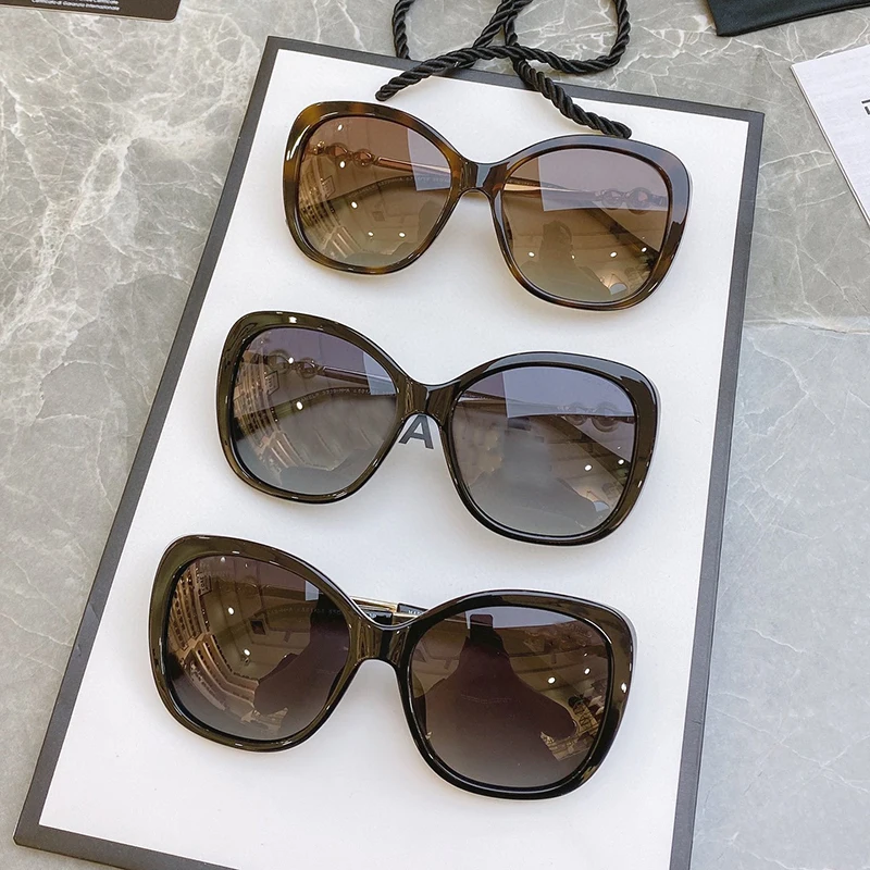 

Французские модные брендовые мужские и женские солнцезащитные очки CH5539, роскошные ацетатные оправы с поляризационными линзами UV400, винтажн...