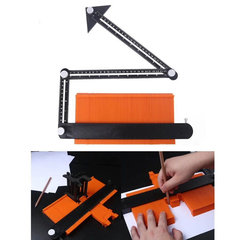 

Wider Contour Gauge with Metal Lock Profile Gauges Plastic Contour Duplications Gauge Copy Irregular Shapes Measuring