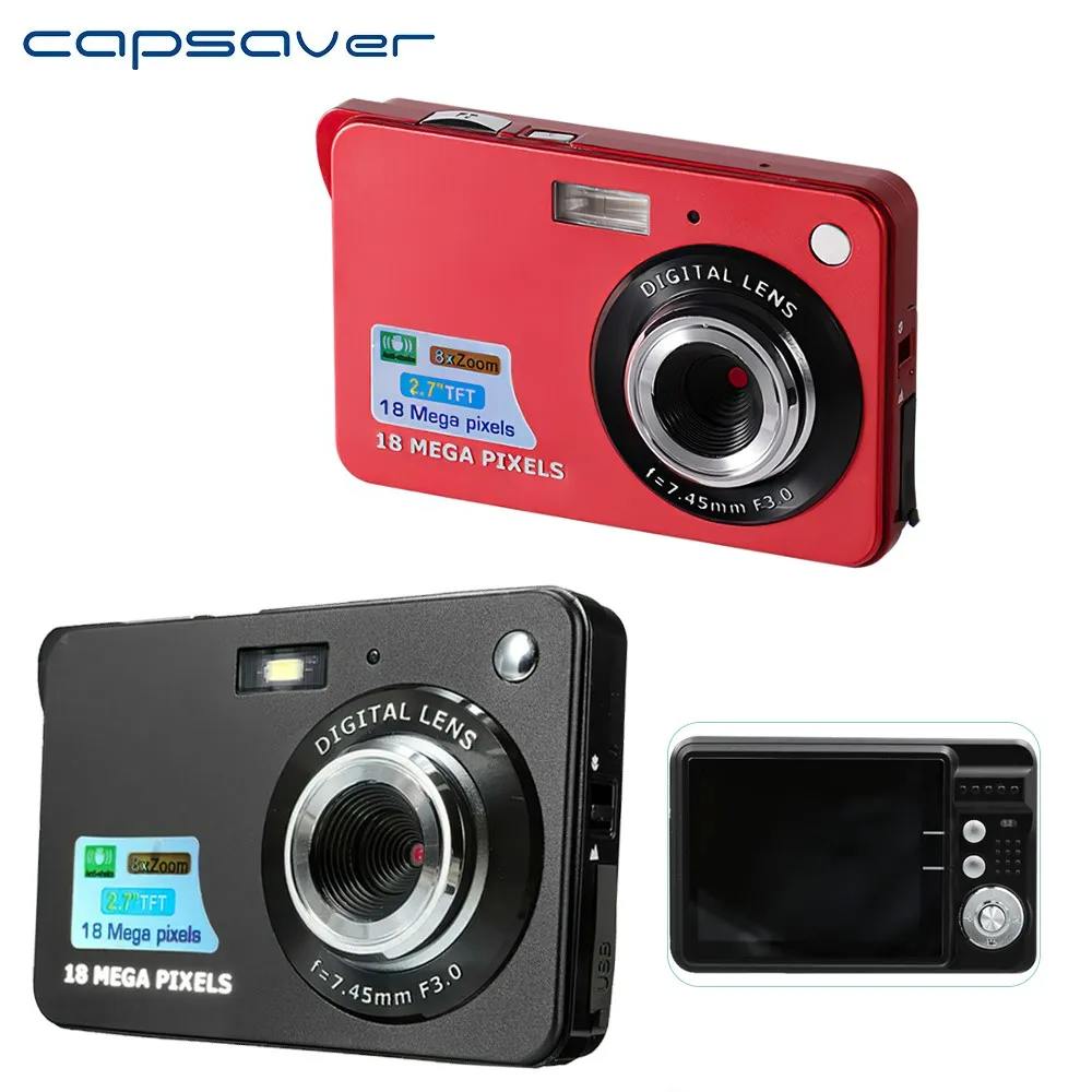 capsaver Digital Camera Full HD 1080P 2.7&quot TFT 18MP 8x Zoom Camcorder Mini Cam Anti-shake for Photography Video Photo | Электроника