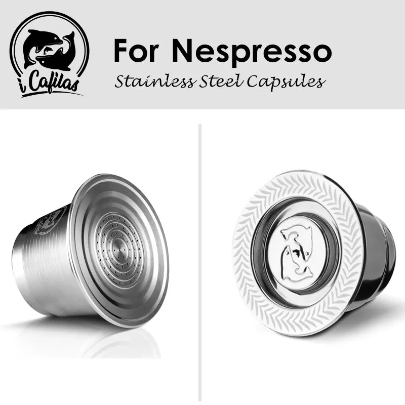 ICafilas-Cápsula Rellenable de Café para Nespresso, Filtros de Acero Inoxidable para Espresso,