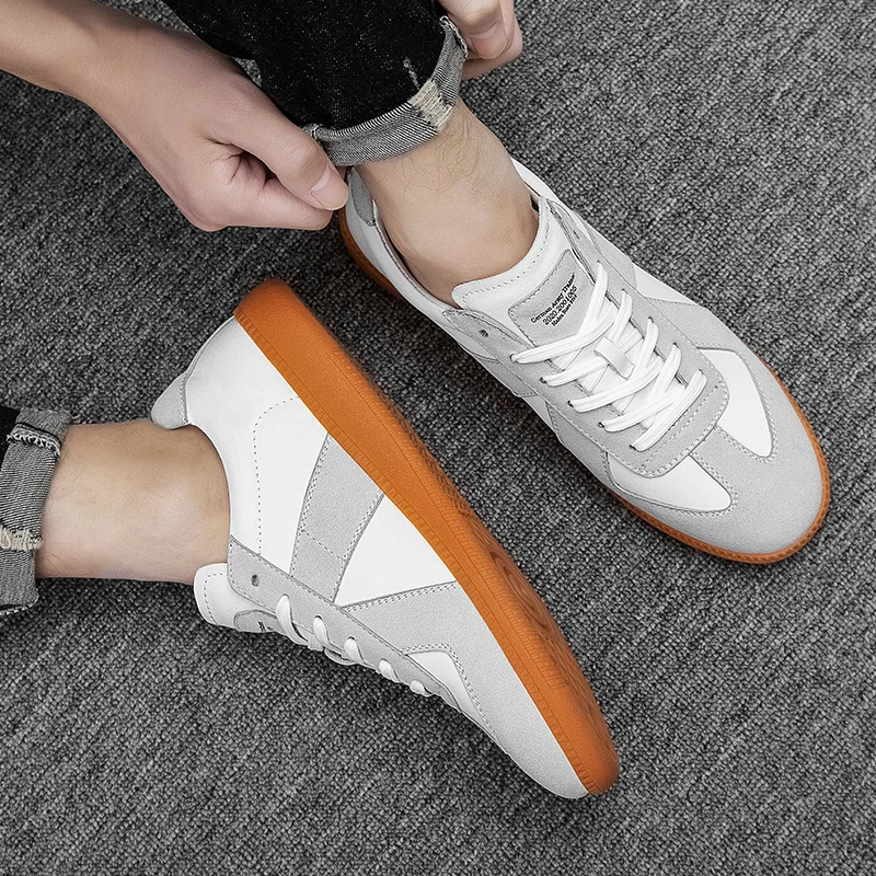 

Designer Sneakers For Men shoes White Youth Fashion Mens Shoes lace up Comfortable Leather Anti-Slip Flats Casual Shoes Man