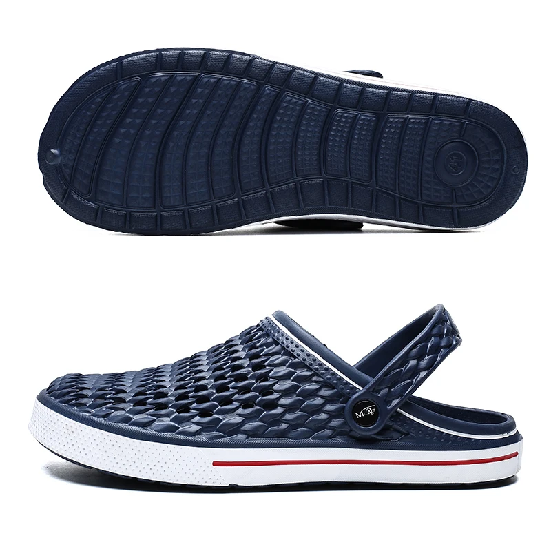 Сандалии мужские резиновые на плоской подосветильник ве дышащие босоножки для