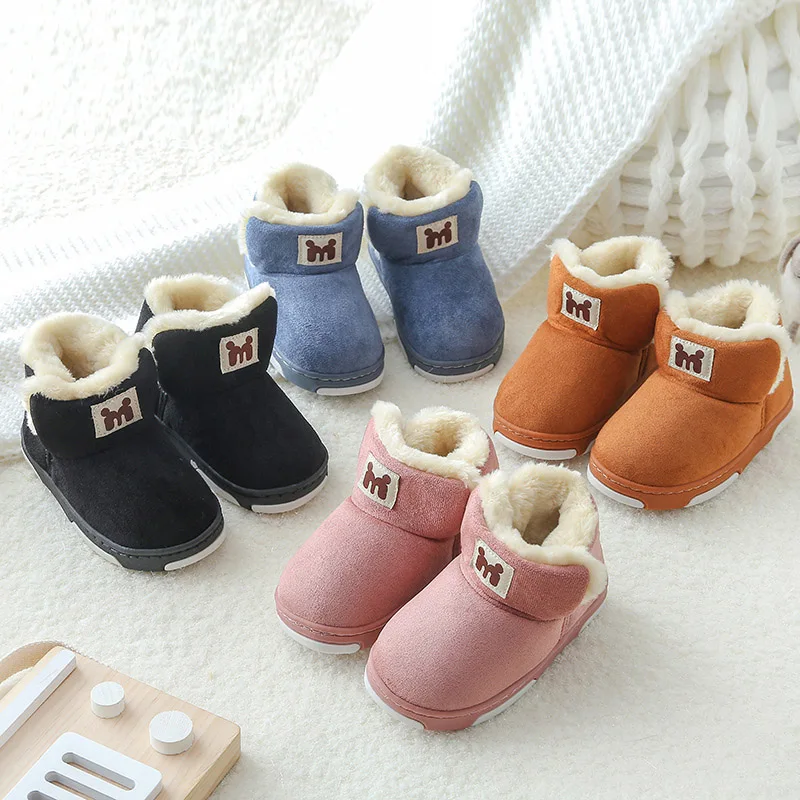 Русские зимние детские теплые ботинки для девочек обувь Детские длинные