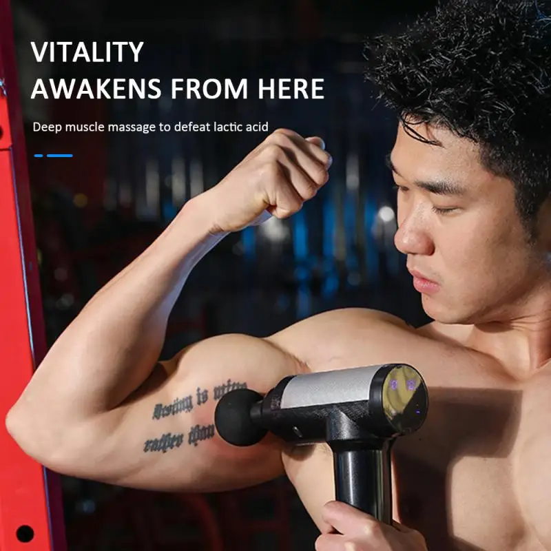 ЖК дисплей массажный пистолет перкуссионный массажер для облегчения боли в