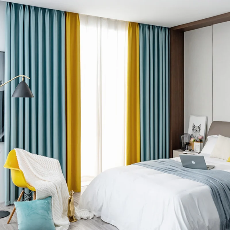 

Fashion 2021 New Hook Style Nordic Simple Light Luxury Modern Full Shade Curtain High Quality Pleated Designed Curtain