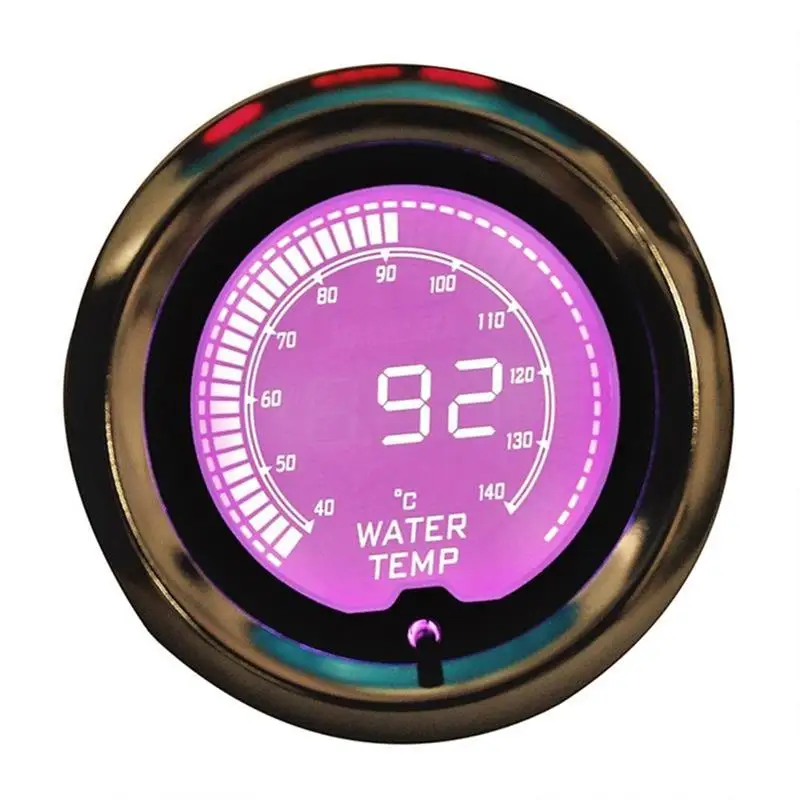 water temp gauge " 52 мм 7 цветов светодиодный индикатор Boost/вода/Температура масла/давление масла/Вольт/Тахометр Автомобильный датчик+ Датчик стручки tacometro turbo boost контроллер - Цвет: water temp gauge