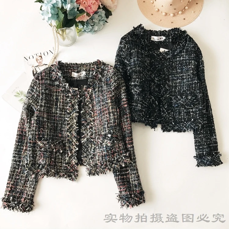 Новый из ткани твидовый цветной кружевной кисточкой женский маленький аромат