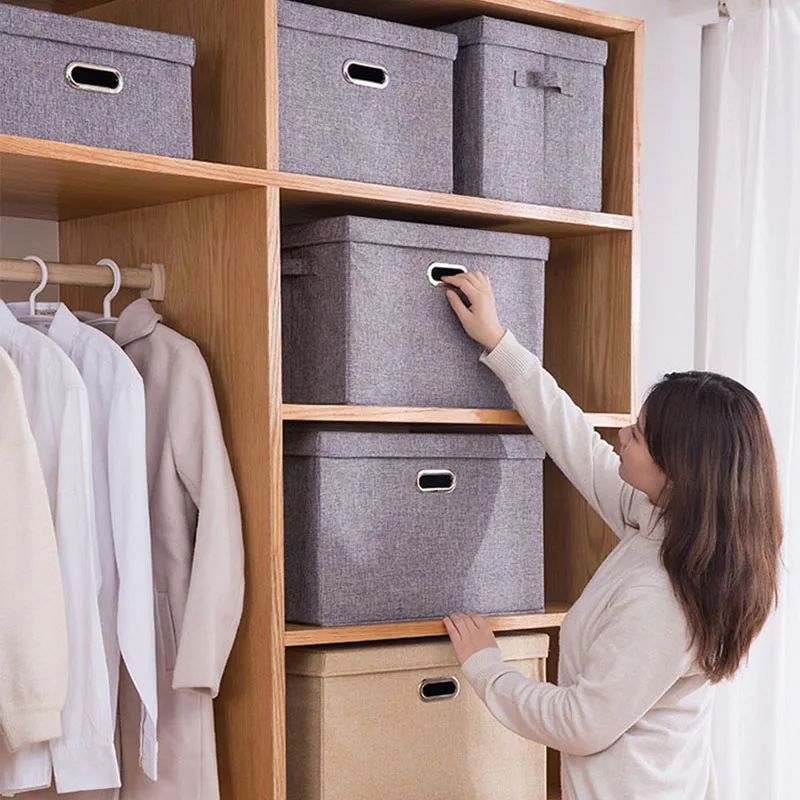 Складная Большая коробка для хранения из хлопка и льна детская игрушка