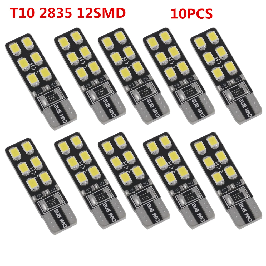 10 шт./лот T10 W5W супер яркие 12SMD автомобильные купольные лампы для чтения салона