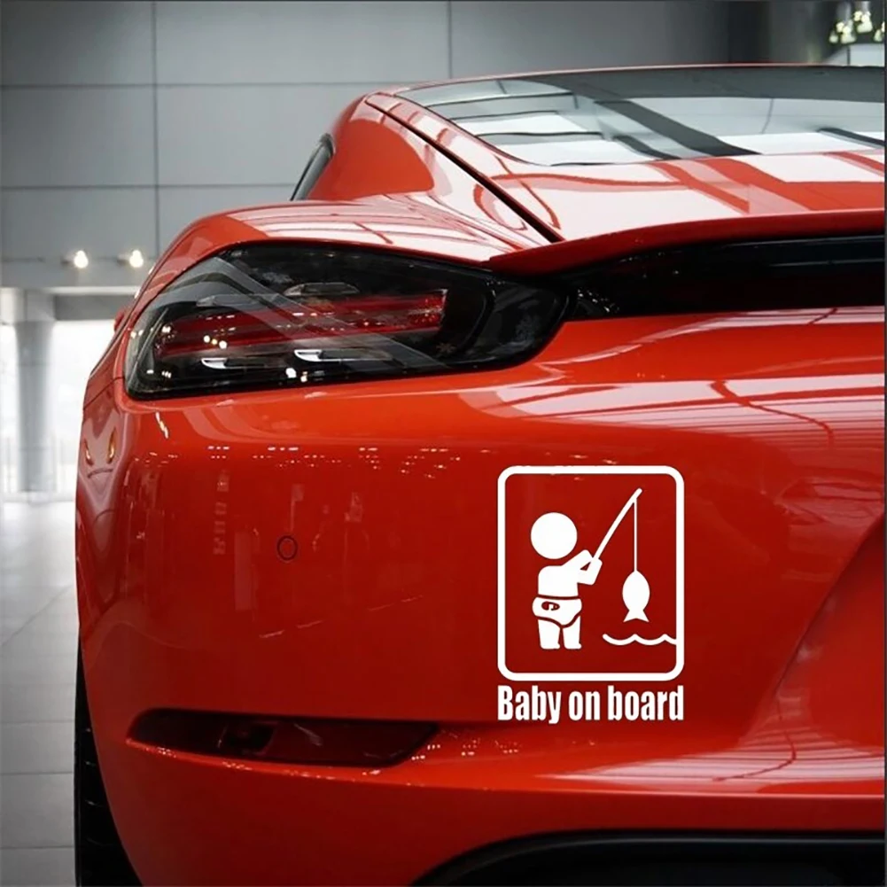 50% HOT SALES Funny Fishing Baby on Board Car Vehicle Reflective Decals Sticker Decoration | Автомобили и мотоциклы