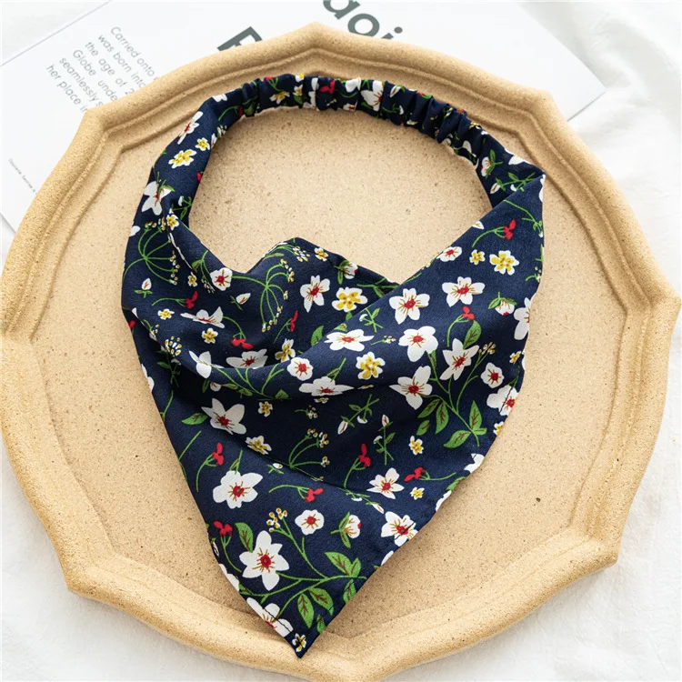 

Hairband girl floral elastic headband women's thin calico headband triangular headband hair accessories