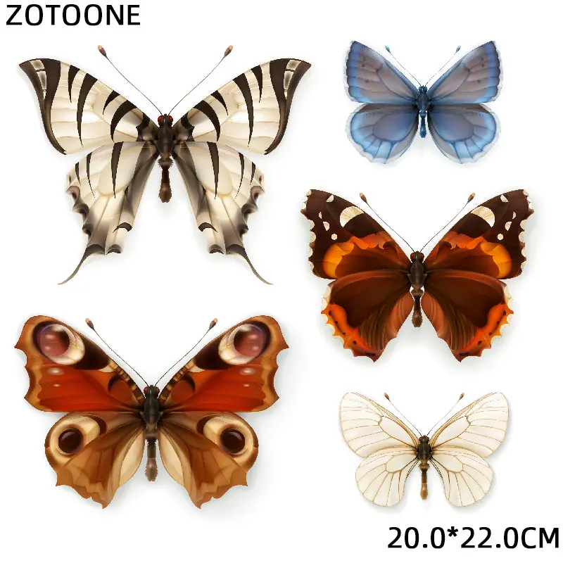 Бабочка с принтом животных пользовательские вышитые патчи утюг на для одежды