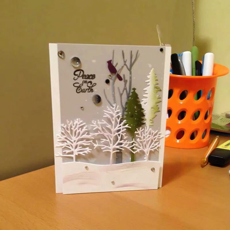 2020 Рождественская рамка в виде соснового дерева для скрапбукинга сделай сам