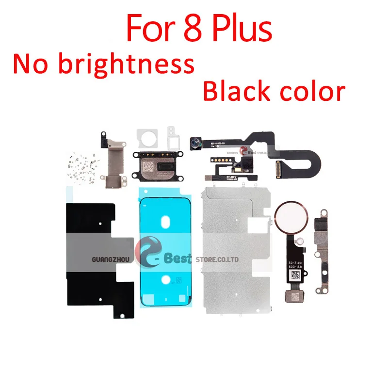 8plus Black No brigh ЖК-дисплей экран для iPhone 8G 8 PLUS металлические маленькие детали Защитная крышка ушной динамик фронтальная камера кнопка Home Flex - Цвет: 8plus Black No brigh