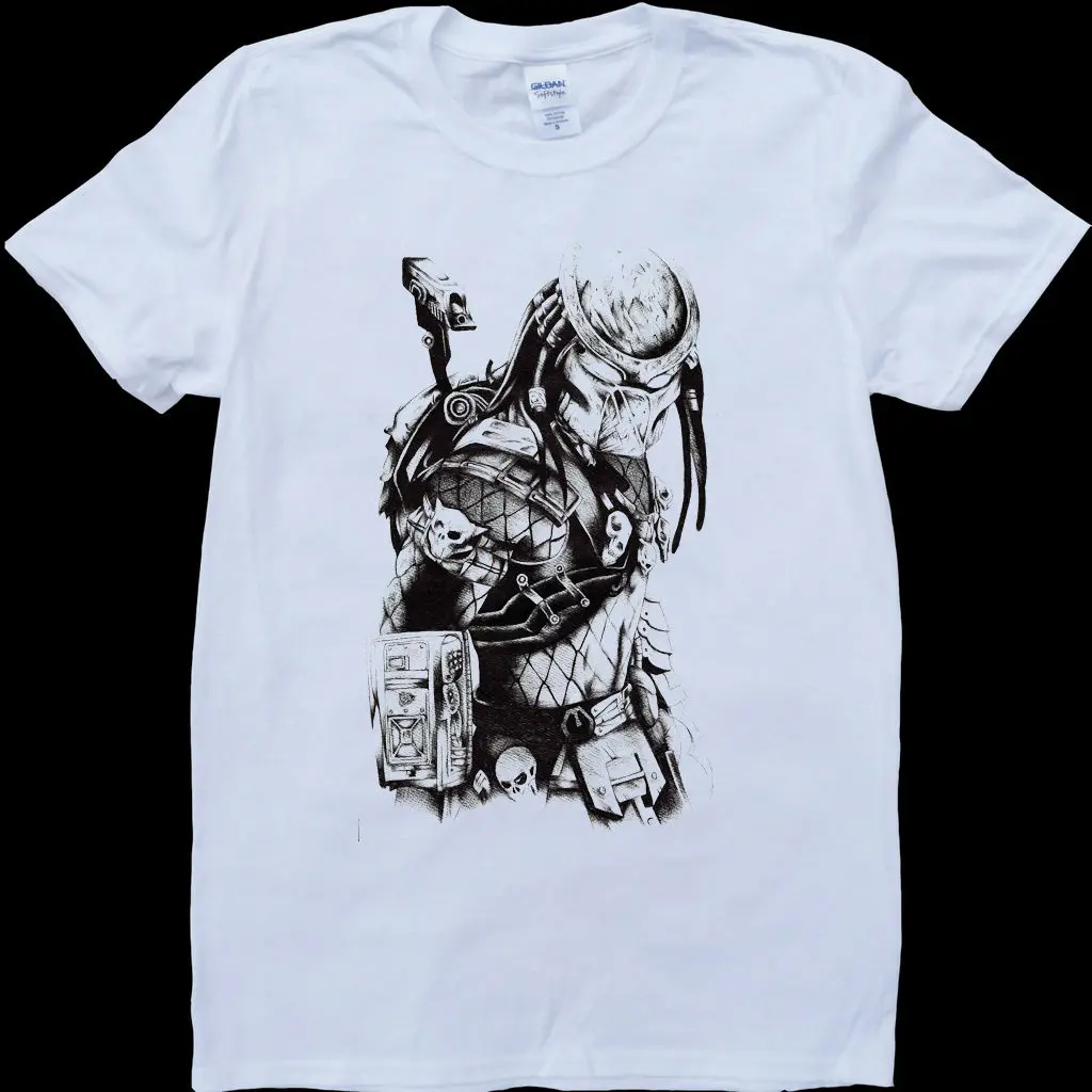 Хищник мужская белая на заказ футболка| |