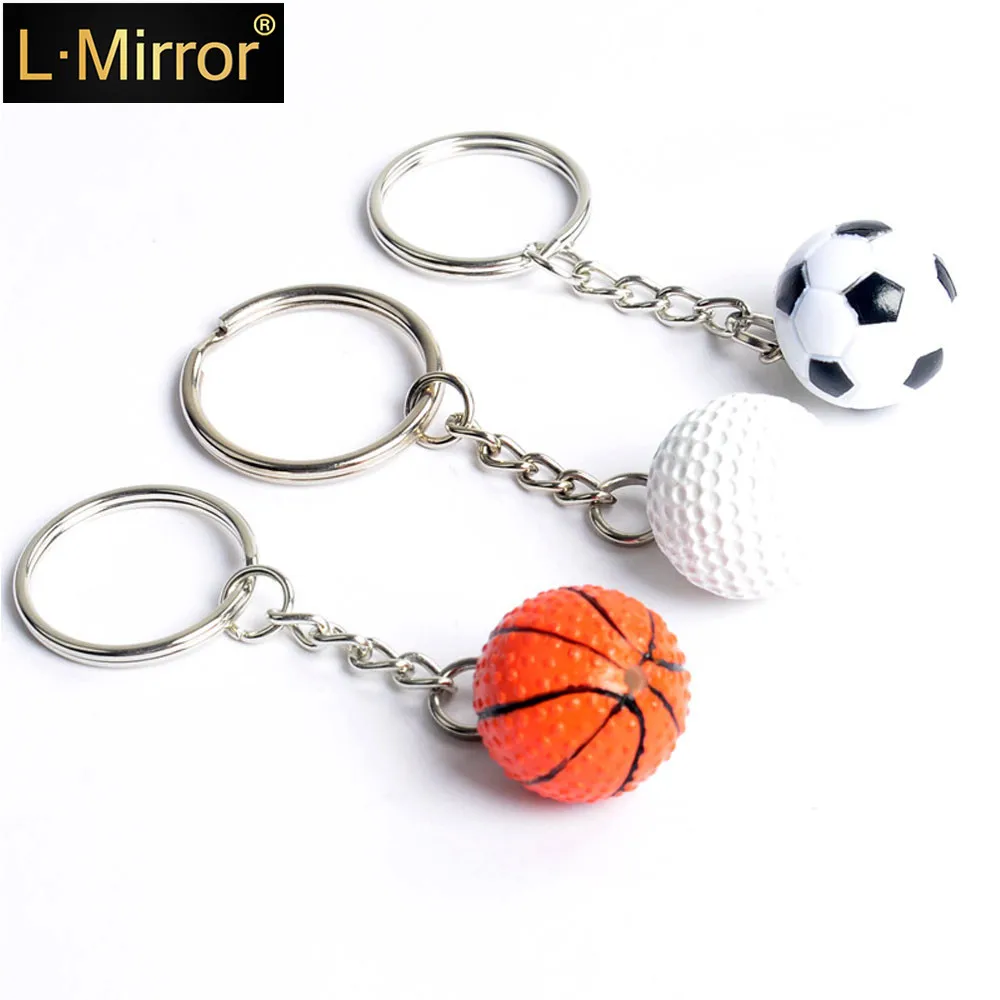

L.Mirror 1Pcs Fashion Sport Key Rings Soccer Basketball Golf Keychains for Adult Boys Kids Party Favors and School Carnival New