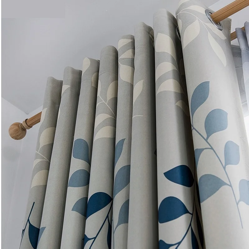 Современные затемняющие шторы для гостиной спальни оконные занавески с листьями