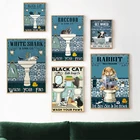Картины на холсте с изображением животных, черная кошка, Акула, задние плакаты и современные принты, Настенная картина для гостиной, домашний декор