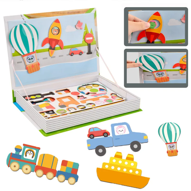 Игрушки Монтессори магнитные пазлы с лицом материалы Обучающие игрушки