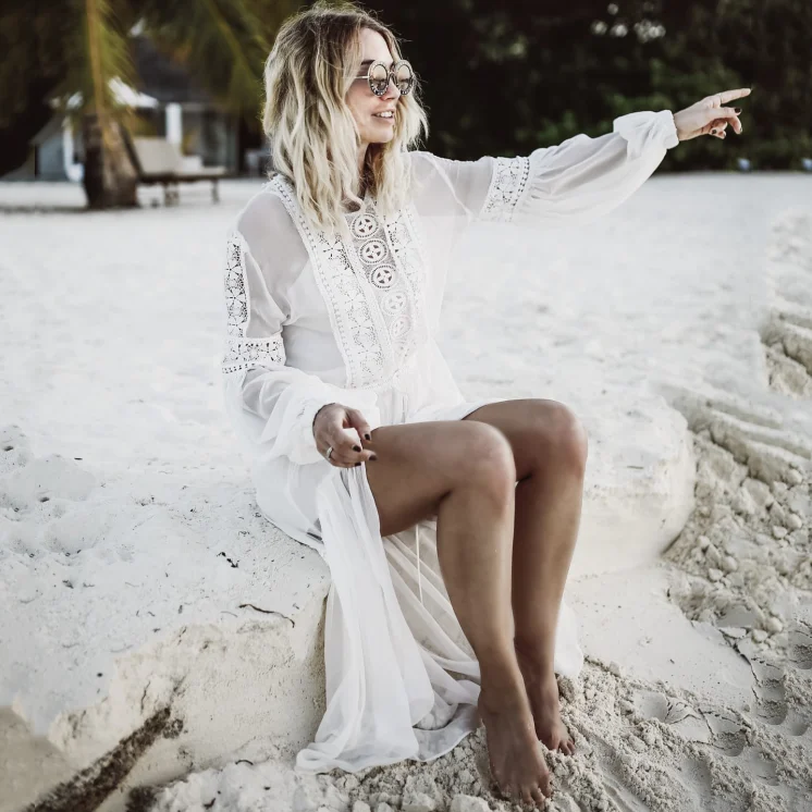 Туника накидки белая шифоновая кружевная туника пляжное длинное платье летняя