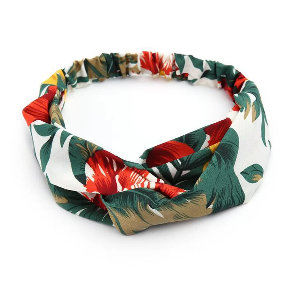2020 Модные женские повязки на голову с цветочным принтом и перехлёстом клетчатые
