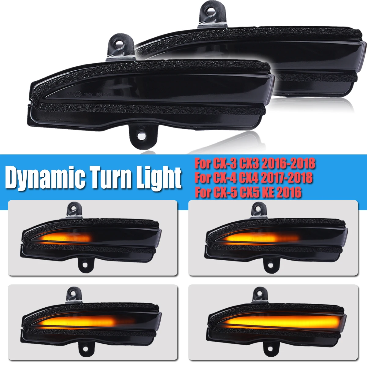 

Pair LED Side Wing Dynamic Turn Signal Light Mirror Indicator for Mazda CX-3 CX3 DK CX-4 CX4 CX-5 CX5 KE