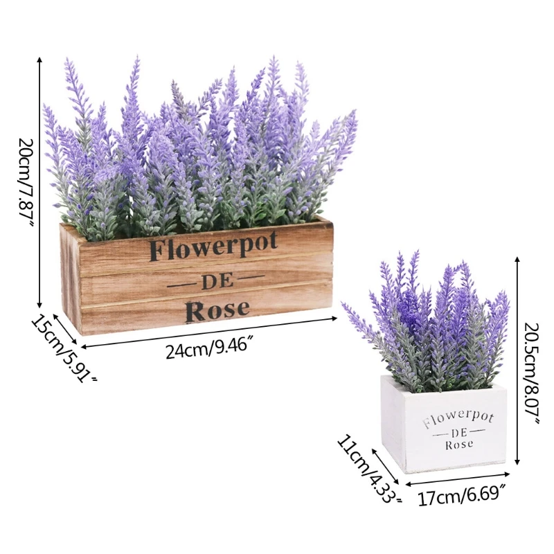 

1PCS/DIY Handmade Artificial Lavender Pot Simulation Fake Flower Plant Home Decoration