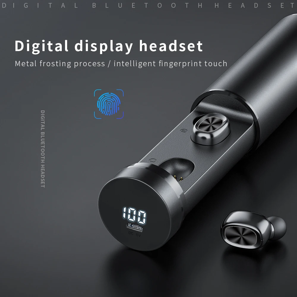 

Bluetooth Earphones Wireless Two Ears Sports Running Mini Music Headphones HiFi IPX7 Waterproof earbuds Touch Control Headset