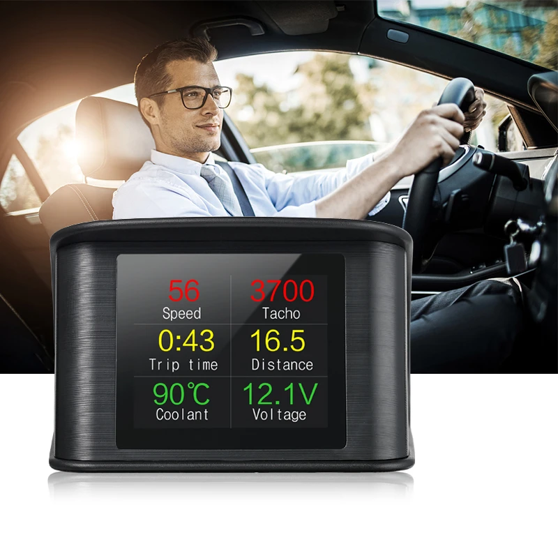 Проектор автомобильный HUD P10 универсальный цифровой Привод OBD2|Проекционный