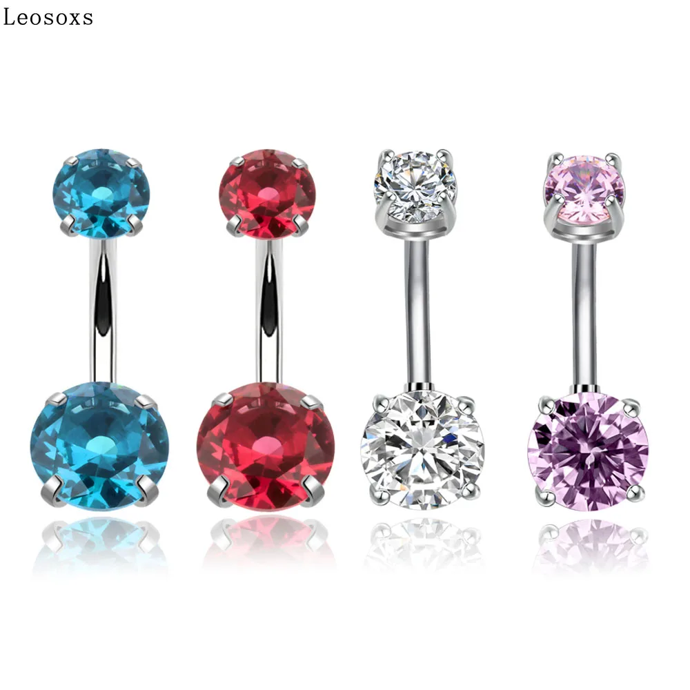 

Leosoxs 1 piece Explosion-proof stainless steel navel ring navel nail navel button puncture jewelry belly button rings