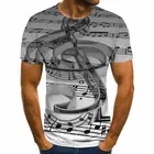 Забавная 3d футболка с музыкальным принтом музыкальных нот, модная мужская и женская футболка, сексуальный топ в стиле Харадзюку, забавная футболка, футболка