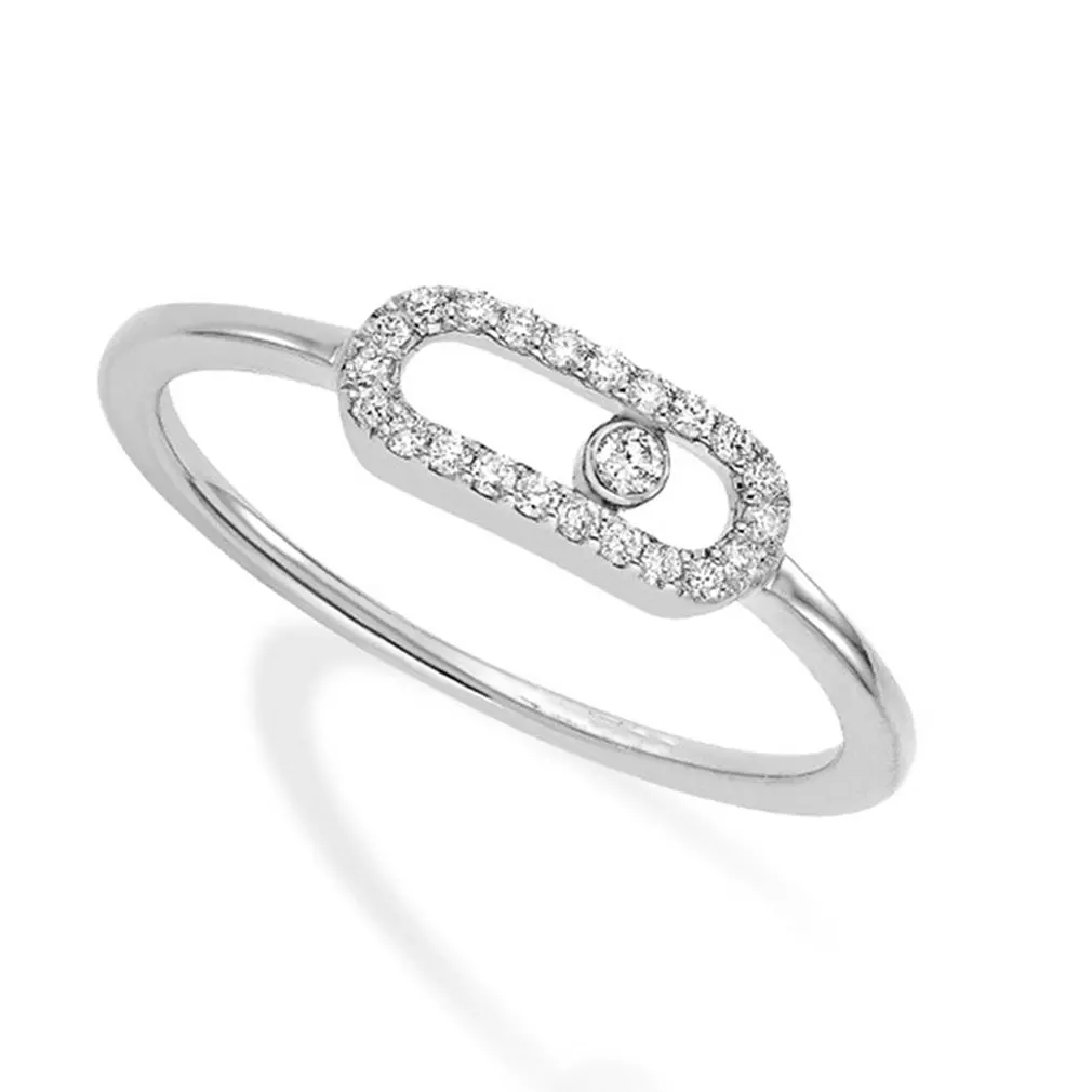 

Simple Box With Diamond Ring Gold-plated Cubic Zirconia Women's Party Jewelry Gifts Accessories Jewelry